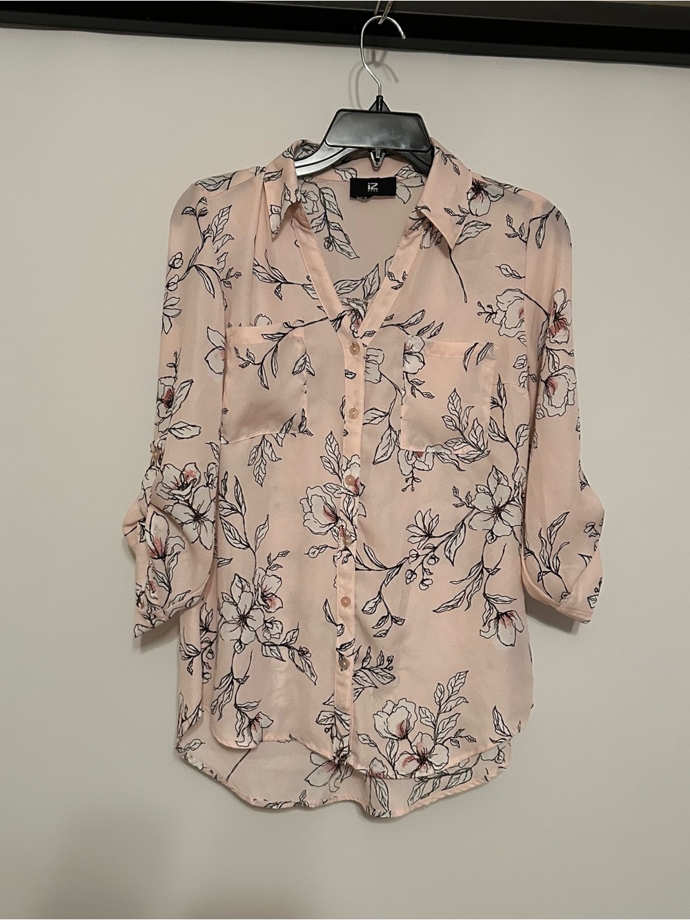 Iz Byer Pink Floral Button-Down Shirt